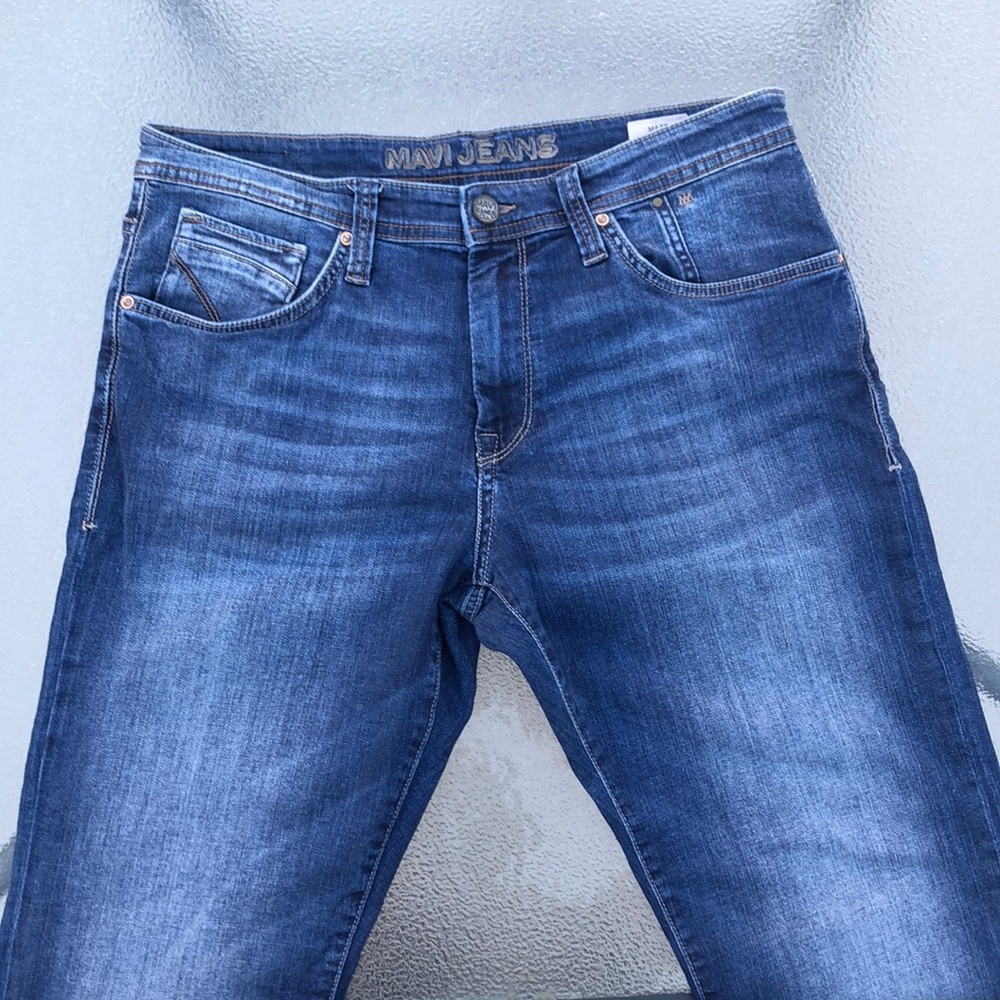 Mavi Matt Relaxed Straight Leg Denim Jeans Inseam 33”